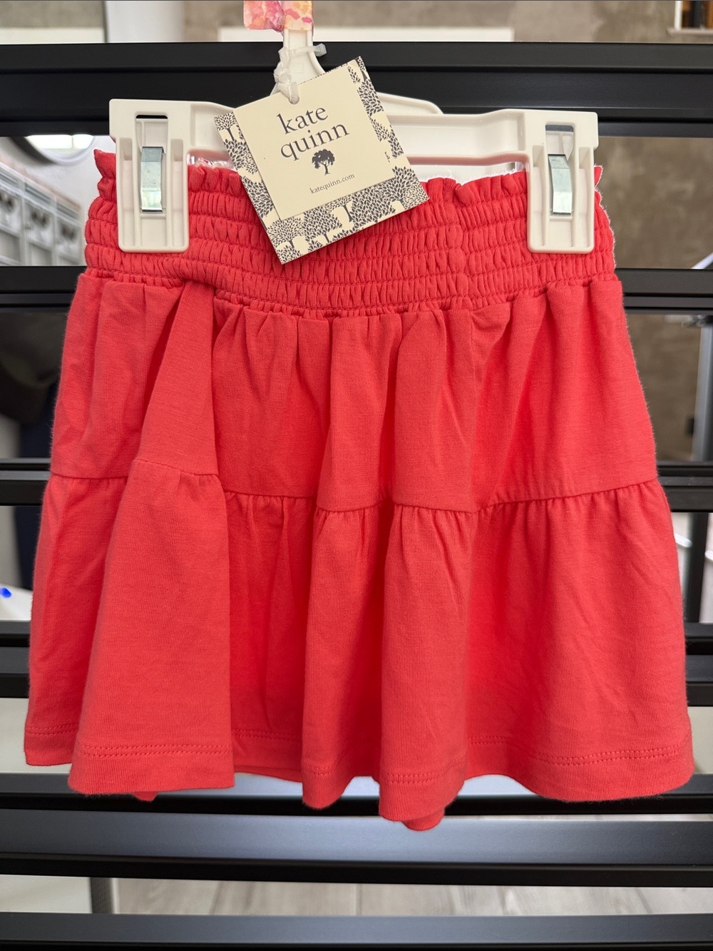 kate quinn Coral Tiered Smocked Waist Skirt Size 2T